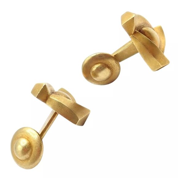 Rare! Vintage Kieselstein Cord 18k Yellow Gold Alligator Eye Cufflinks 1990 - Picture 6 of 11